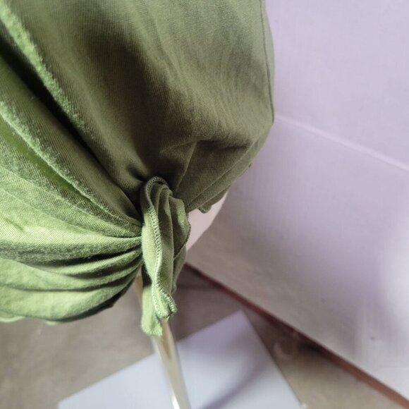 Miken Women Green Sleeveless V-Neck Knotted Hem Coverup Dress Size S - Picture 3 of 7